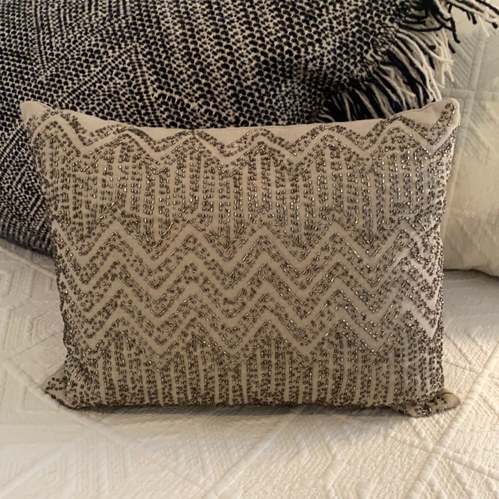 NWOT Pottery Barn beaded boudoir pillow
